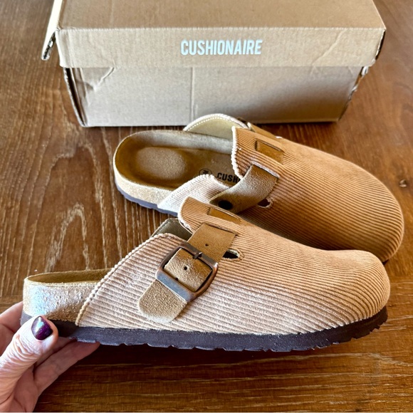 NIB Cushionaire tan corduroy buckle clogs 8M - Picture 5 of 12